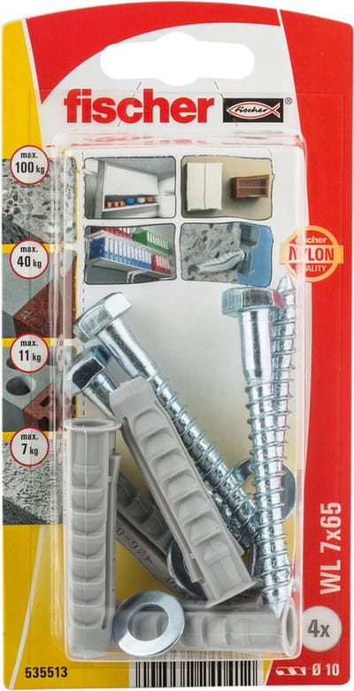 Wandpluggen en schroeven Fischer 535512 Wandpluggen en schroeven 2 Stuks (10 x 80 mm)