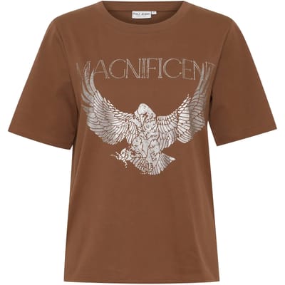 Dames-T-shirt met metallic print Pulz Jeans Maddie