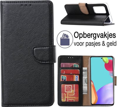Hoesje geschikt voor Samsung Galaxy A33 5G Book Case portemonnee wallet case - Zwart - EPICMOBILE