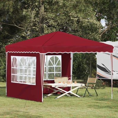 vidaXL - Pop-up - Feesttent - 288 - x - 288 - x - 245 - cm - Bordeauxrood - Oxford - Stof