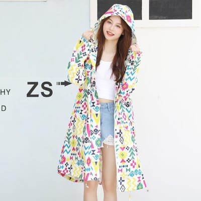 Regenstormbestendige Japanse en Koreaanse Dames Nieuwe Mode Windjack Regenjas Dames XL white