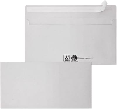 Gerecyclede enveloppen met plakstrip, lang formaat