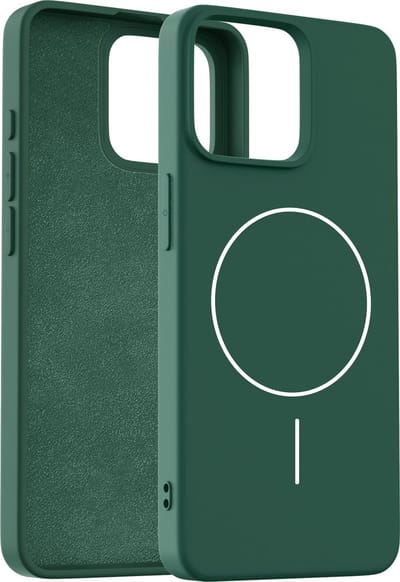 Coverzs Siliconen magneet hoesje geschikt voor Iphone 16 Pro Max (groen)