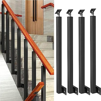 Trapleuning Set - Veiligheidshandgreep - Veiligheid Verhoging - 270° Verstelbaar - 80 cm - Zwart