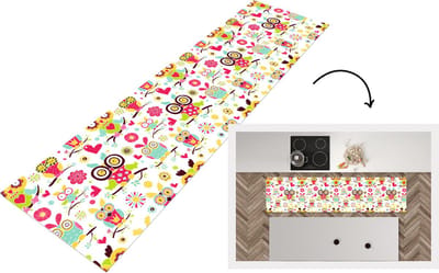 Keukenloper - Loper keuken - Patronen - Uil - Dieren - 200x50 cm - Keukenloper vinyl