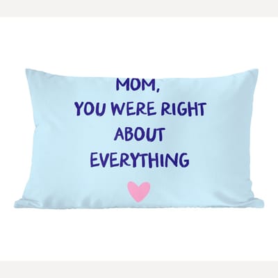 Sierkussens - Kussentjes Woonkamer - 60x40 cm - Moeder - Quote - Blauw