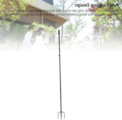 Verstelbare 10 FT Vlaggenmast van RVS voor Buiten, Ideaal voor Tuin Decoratie met 5-Punt Voet en Verhoogbare Hoogte