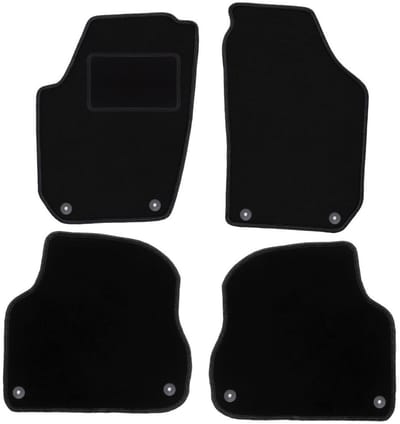 Zwarte veloursmatten voor: Skoda Fabia II hatchback, stationwagen (2007-2014)