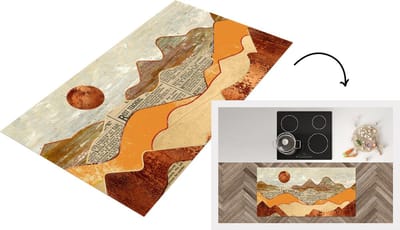 Keukenloper - Loper keuken - Vintage - Krant - Marmer - 120x60 cm - Keukenloper vinyl