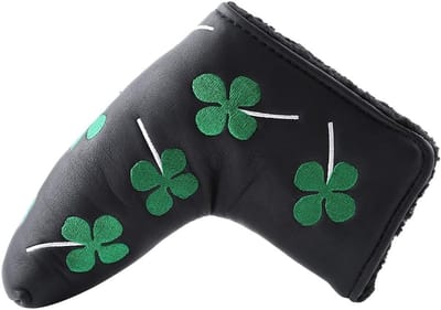 Putter Cover Clover Golf Headcover voor Bladputters, PU Accessoire voor Golfspelers (Zwart)