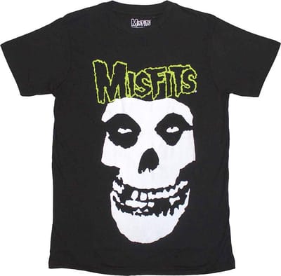 Misfits - Skull & Logo Heren T-shirt - XL - Zwart