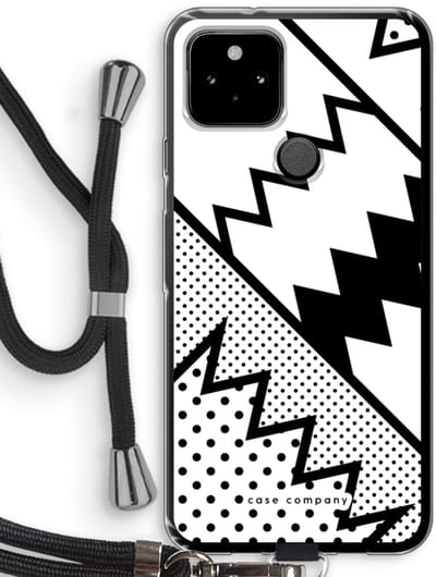 Case Company® - Hoesje met koord geschikt voor Google Pixel 5 hoesje met Koord - Pop Art #5 - Telefoonhoesje met Zwart Koord - Bescherming aan alle Kanten en Over de Schermrand