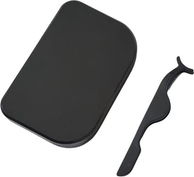 Magnetische Wimper Opbergkoffer - Wimper Houder Organizer - Wimpers Beschermen - Met Spiegel Pincet - 17.6 cm - Zwart