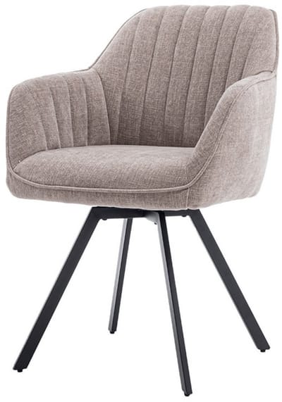 Tower Living Eetkamerstoel Bruno draaibaar - stof nature 120 Beige grey