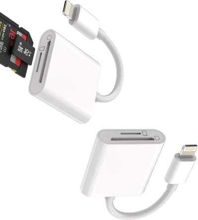 2-in-1 Lightning Adapter en Kaartlezer voor SD en Micro SD - Foto's Overzetten en Accessoires voor iPhone en iPad