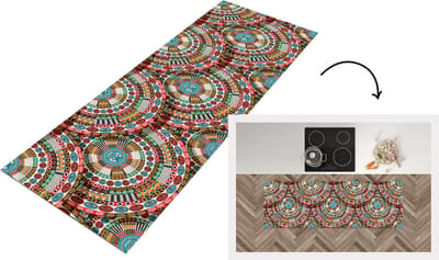 Keukenloper - Loper keuken - Tegel - Azteken - Cirkels - Patronen - 150x50 cm - Keukenloper vinyl