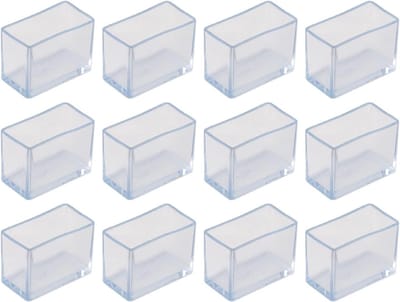 12 Stuks Rechthoekige Stoelhoezen voor PVC Stoelen, Silicone Meubelbeschermers, Geluidsdempers en Krassenbescherming voor Tafelpoten