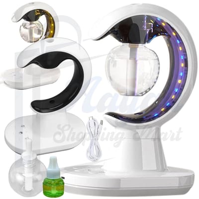Luchtbevochtiger & Aroma Diffuser met LED Nachtlamp – USB Humidifier met Muggenwering – Stil & Modern Design – luchtbevochtiger slaapkamer – luchtbevochtiger babykamer – luchtbevochtigers – luchtbevochtigers woonka – muggenwering apparaat – 64390