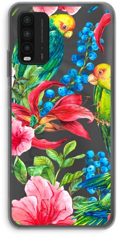 Case Company® - Hoesje geschikt voor Xiaomi Redmi 9T hoesje - Papegaaien - Soft Cover Telefoonhoesje - Bescherming aan alle Kanten en Schermrand