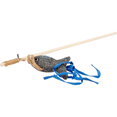 Duvo+ ECO Navy Speelhengel Vis Catnip - Kattenkruid - Kattenspeelgoed - 9x16,5x40cm