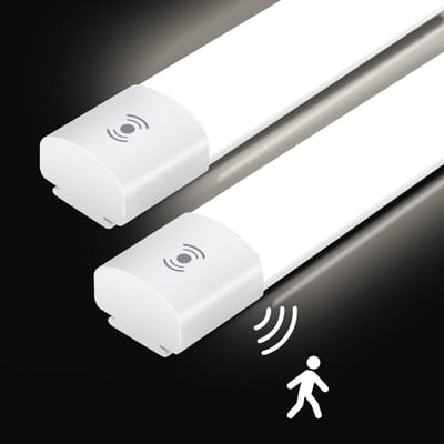 Set van 2 LED-lampen voor Vochtige Ruimtes met Bewegingsmelder - 120cm Plafondlamp IP65 Waterdicht - 36W, 4000lm, Neutraal Wit