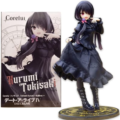 18CM DATE A LIVE Tokisaki Kurumi Anime Figuur Schattig Meisje Model Speelgoed PVC Zwarte Jurk Aankleden Staand Model Auto Interieur Ornament With box gray