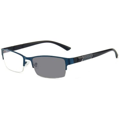 Lunettes Légères Lunettes de Soleil Changeant de Couleur Lumière Bleue Monture Demi-cadre Style d'Affaires Lunettes Myopie Dioptrie 0 Jusqu'à -60 Lunettes pour Hommes -5.0 gray