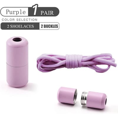 Elastische Veters zonder Strikken Halve Cirkel Schoenveters voor Kinderen en Volwassenen Sneakers Schoenveters Snel Lui Metalen Slot Veters Schoenveters 100cm paars