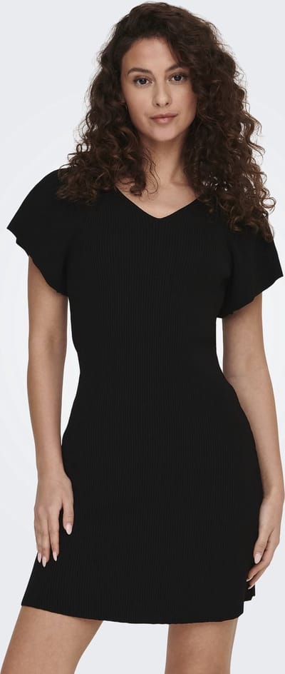 ONLY - Maat L - ONLLEELO S/S V-NECK DRESS KNT NOOS Dames Jurk