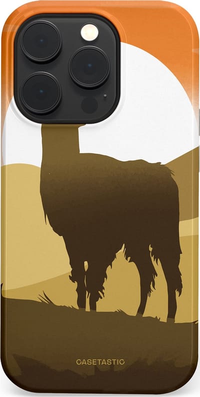 Casetastic Hoesje Geschikt voor Apple iPhone 14 Pro Magsafe - Stijlvolle Beschermende Duo-layer Case - Silhouet Alpaca
