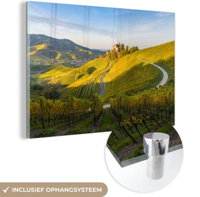 ® Glasschilderij 180x120 cm - Schilderij acrylglas - Foto van het Zwarte Woud in Europa - Foto op glas - Muurdecoratie woonkamer - Wanddecoratie slaapkamer - Schilderijen