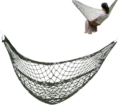 Hangmat - Groen - Draagbare Nylon Hangmat met 100 kg Draagkracht - Voor Outdoor Activiteiten