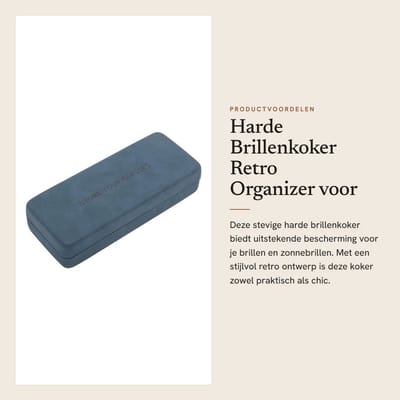 Dailygoods- Brillenkoker Harde Schaal - Retro Organizer - Draagbaar - 16x6,5x3,5 cm - Bescherming tegen Krassen - Veerschakelaar Mechanisme - Brillenetui