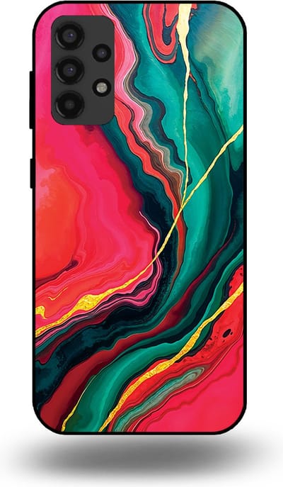 Smartphonica Telefoonhoesje Geschikt voor Samsung Galaxy A32 4G met Rood Groen Marmer Opdruk - TPU Backcover Case Red Green Marble Design geschikt voor Samsung Galaxy A32 4G