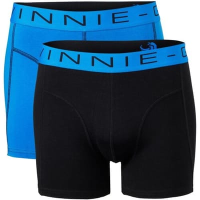 Vinnie-G Boxershorts 2-pack Black /Blue Combo - Maat S - Heren Onderbroeken Zwart/Blauw - Geen irritante Labels - Katoen heren ondergoed