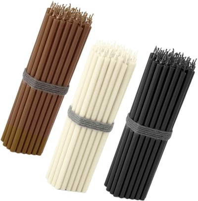 Dailygoods- Staafkaarsen Set van 150 - 16 cm - Druppelvrij - Roetvrij - Bruin/Crème/Zwart - Stijlvol - Ideaal voor Horeca/Decoratie - Kaarsen