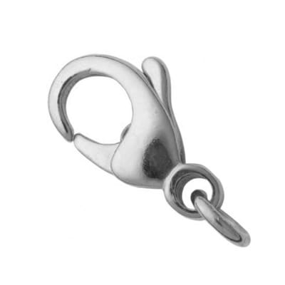 Karabijnhaak – met oog Ø 3,5 mm – 925/-Sterling zilver, gerhodineerd – 11 mm