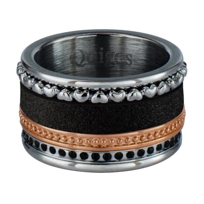 Quiges Dames Stapelring Set RVS Multi - Maat 19 - Hoogte 10mm - SRS00119