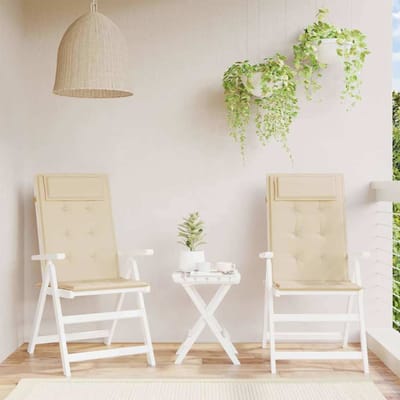 vidaXL - Stoelkussens - 2 - st - hoge - rug - oxford - stof - beige