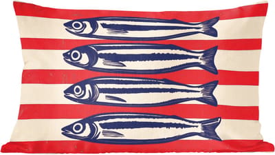 Sierkussens - Kussentjes Woonkamer - 60x40 cm - Sardines - Rood en beige strepen