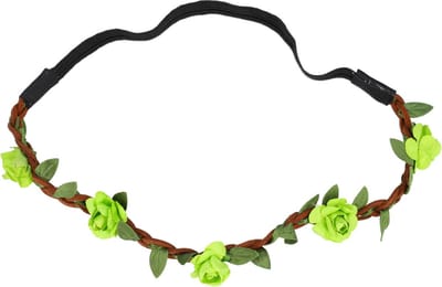 Haarsoires Haarband Bloemen – Gevlochten - Roosjes – Groen