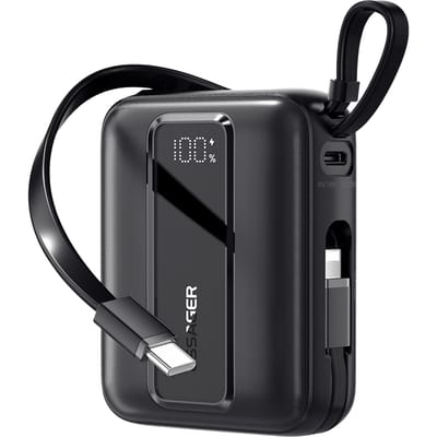 Essager Quick Charge Compact Powerbank met Kabels Zwart 20.000 mAh
