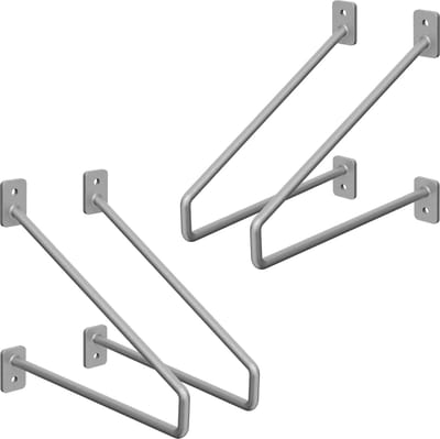 Set van 2 muurbeugels Plankdrager 2x 220 x 180 mm grijs staal ML design
