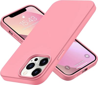 Hoesje Geschikt voor iPhone 14 Pro Max - zacht siliconen - Liquid Backcover - Lichtroze