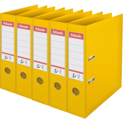 Esselte Nr.1 Vivida Ordner - Rugbreedte 75 mm - Voordeelverpakking (5 stuks) - Geel