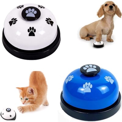 2 stuks trainingsbel - honden trainingsbel - bel voor voer - metalen bel - drukbel hondentrainer - meubelaccessoires - geschikt voor honden, katten (meerdere kleuren, 5*7,5cm)