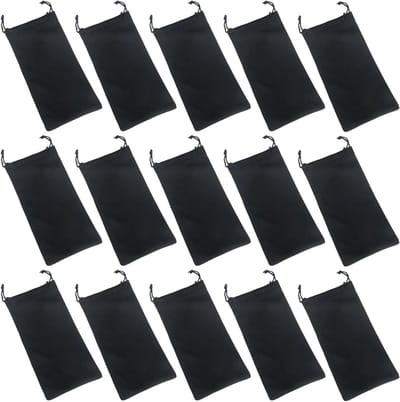 Zonnebril zakjes - Brillen etuis - Bescherming opbergen - Zachte microfiber - 100 stuks - Zwart