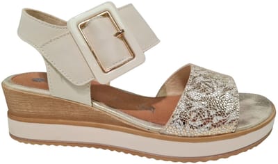 Remonte Witte Leren Dames Sandalen Sleehak - Wit - 40