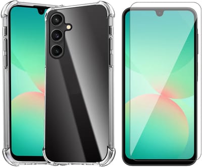 Hoesje geschikt voor Samsung Galaxy A17 5G / A26 - Screenprotector Glas - Shockproof Transparant