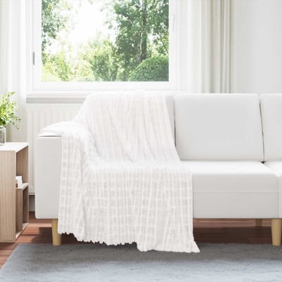 vidaXL Gooi Deken Wit 150 x 130 cm 0.5 kg Fleece